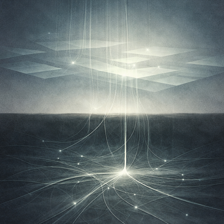 Abstract layered planes illustrating cross-tier signal divergence in the semiconductor value chain