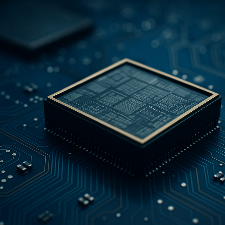 Close-up of a semiconductor chip on a circuit board – symbolizing global supply chain challenges and resilience strategies.